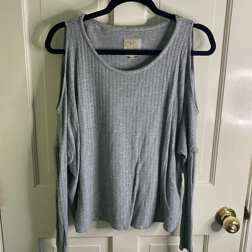 Cold shoulder sweater